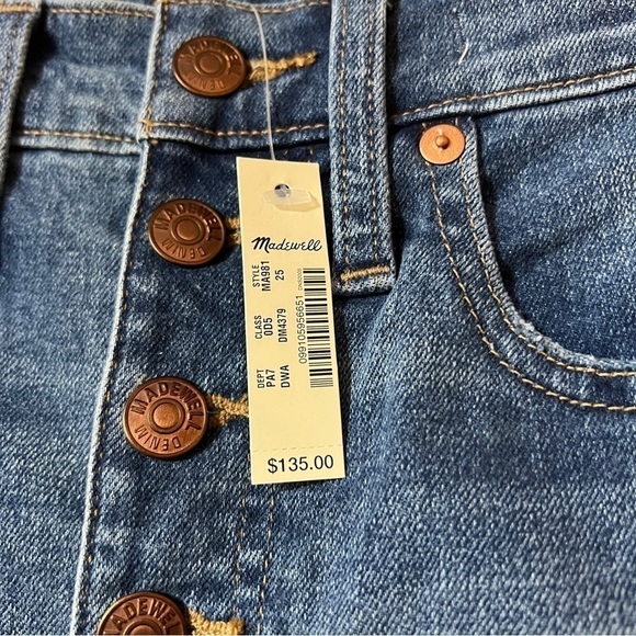 Madewell NWT 10" High Rise Skinny Jeans Dewitt Wash Button Front Tencel Size 25 - Picture 2 of 15